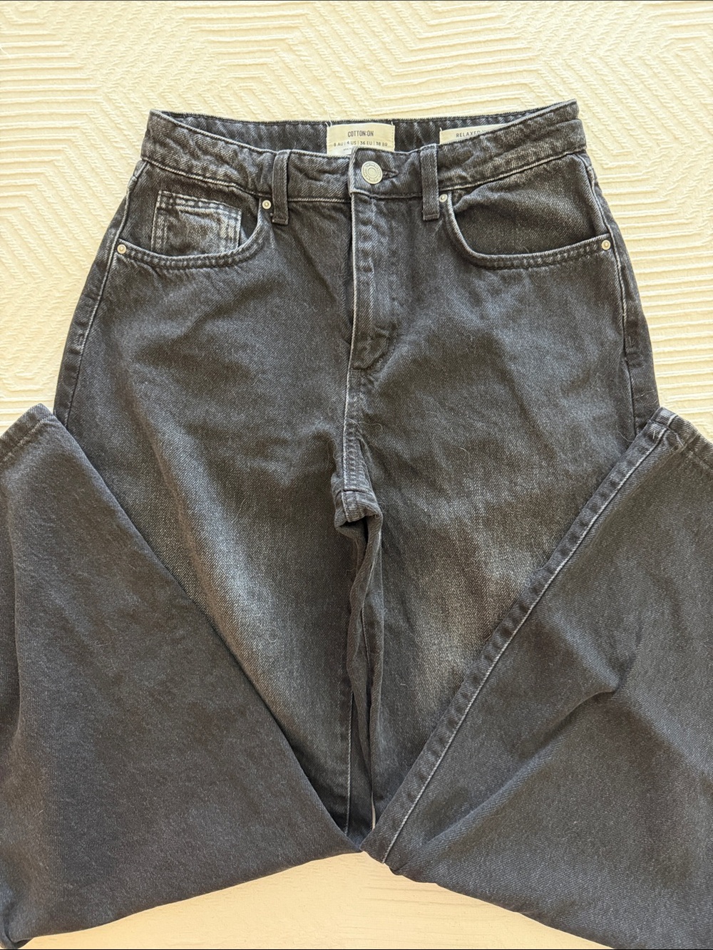 Cotton On Black High Rise Straight-Leg Women's Jeans - Picture 2 of 4